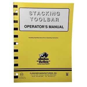 Buffalo, Fleischer Manufacturing Stacking Toolbar Operators Manual